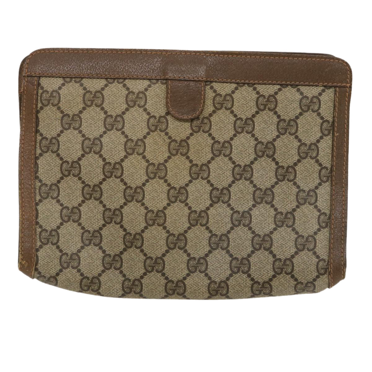 GUCCI GG Canvas Web Sherry Line Clutch Bag Beige Red Green ai603