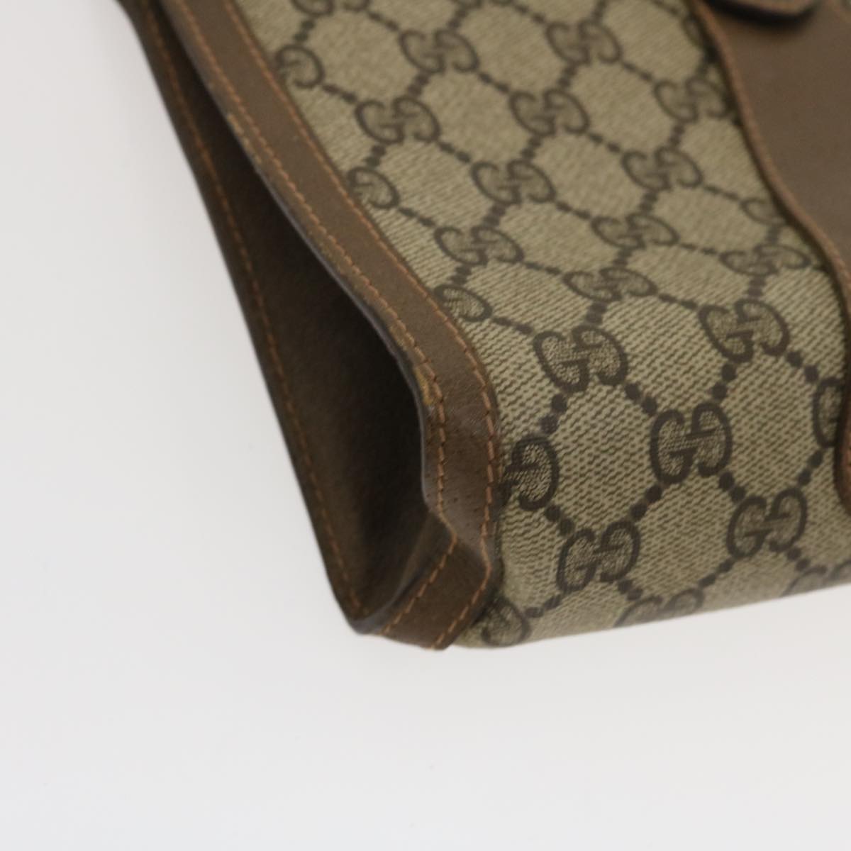 GUCCI GG Canvas Web Sherry Line Clutch Bag Beige Red Green ai603