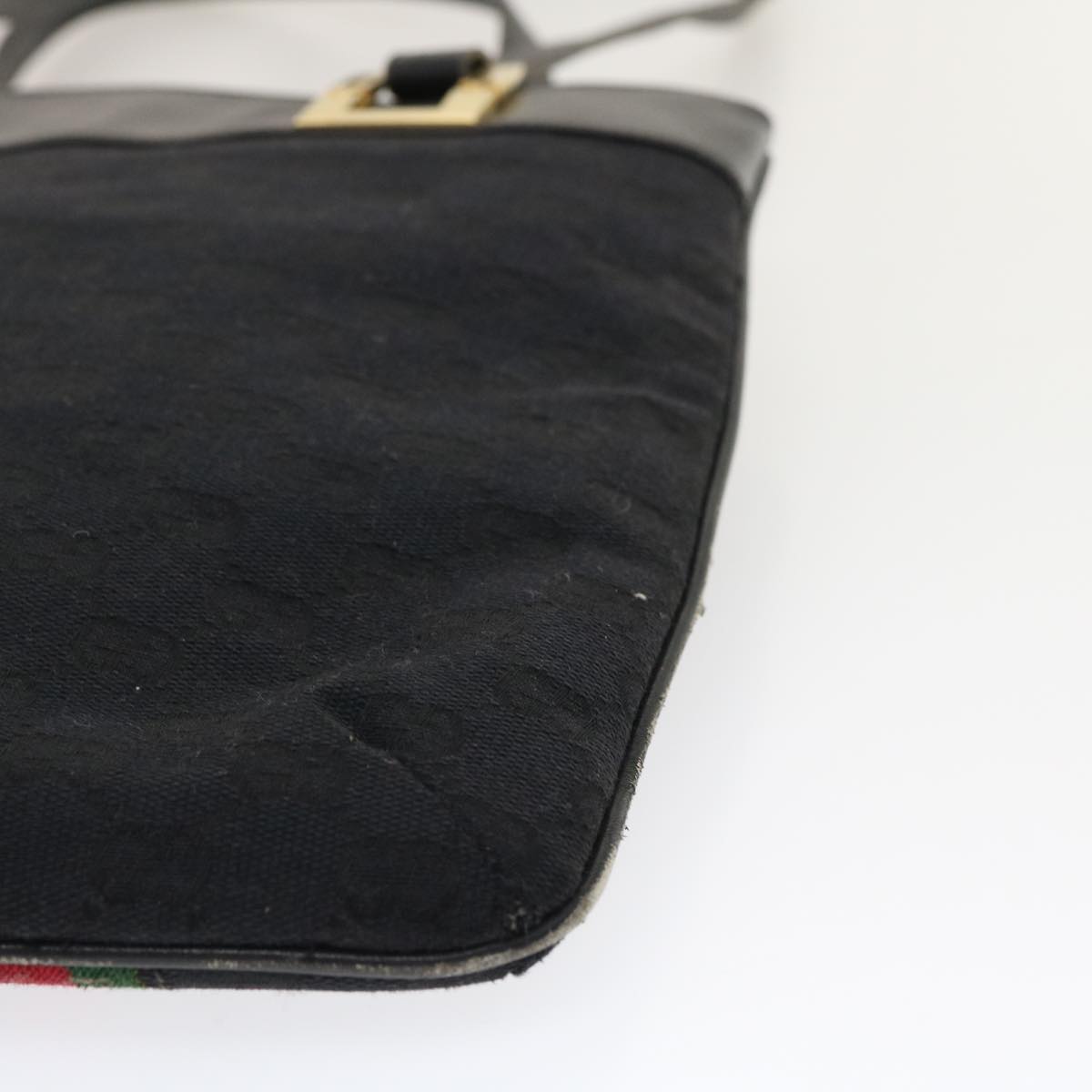 GUCCI GG Canvas Web Sherry Line Shoulder Bag Black Red Green jk1453