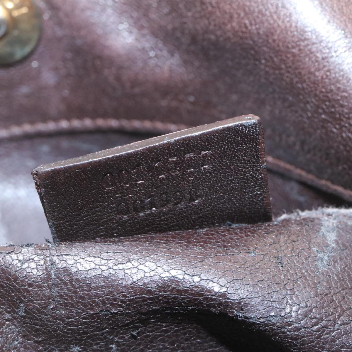 GUCCI Bamboo 2Way Shoulder Bag Leather Dark Brown ki1542