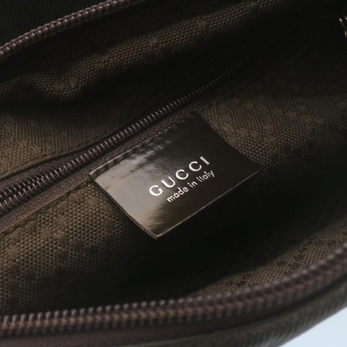 GUCCI Bamboo 2Way Shoulder Bag Nylon Dark Brown ki1593