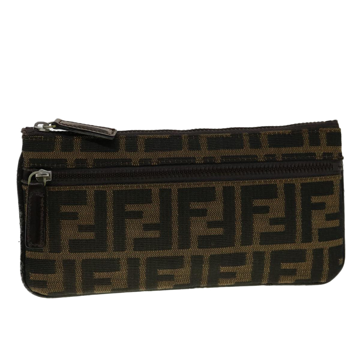 FENDI Zucca Canvas Pouch Brown ki2134