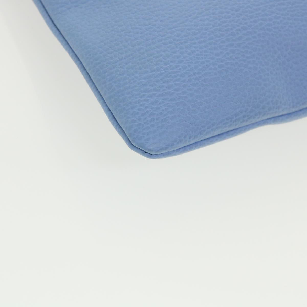 GUCCI Bamboo Fringe Clutch Bag Leather Light Blue ki2160