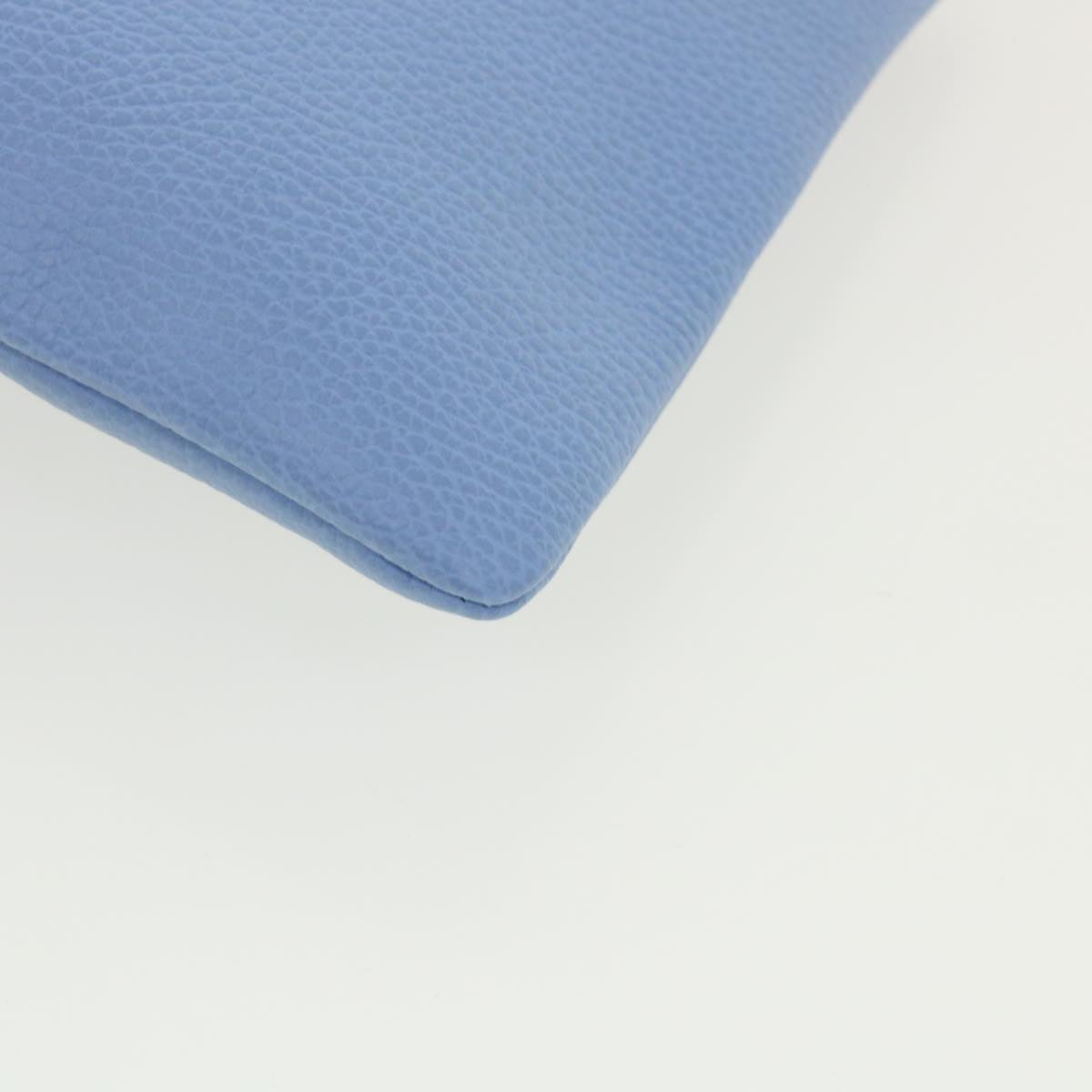 GUCCI Bamboo Fringe Clutch Bag Leather Light Blue ki2160