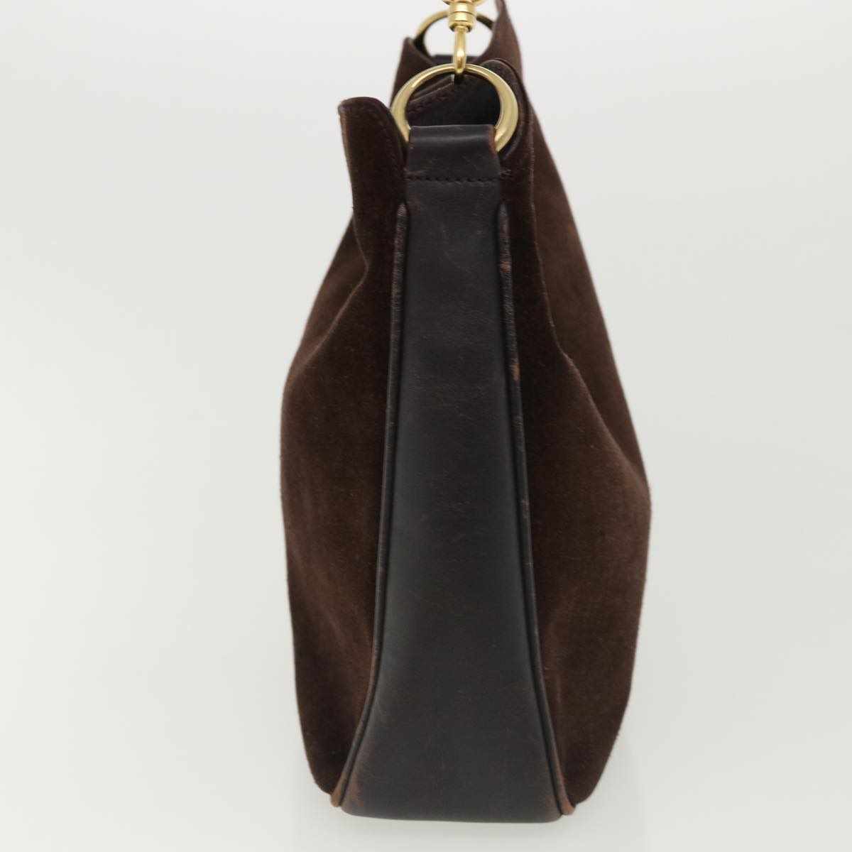 GUCCI Bamboo Shoulder Bag Suede Brown 00117051638 ki2178