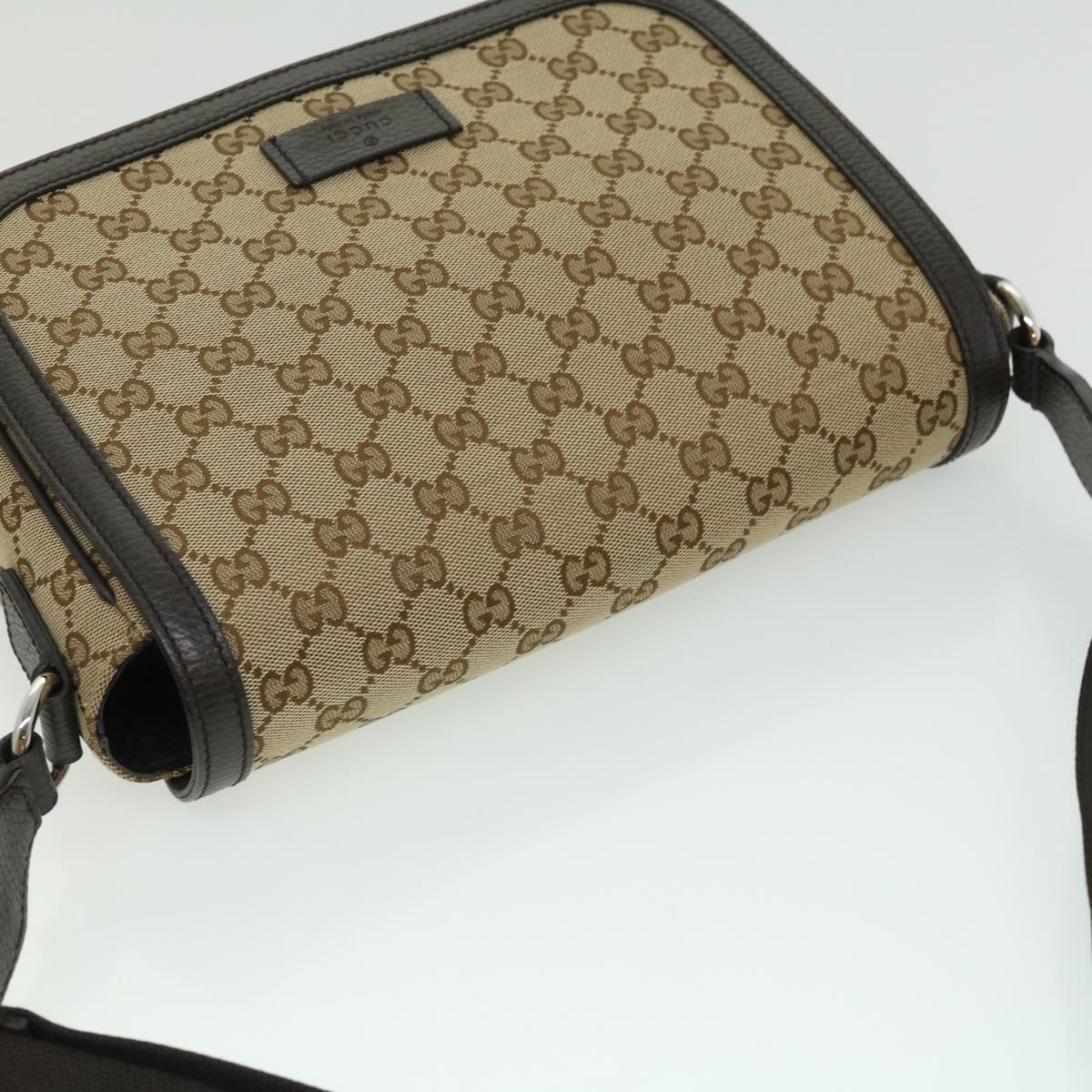 GUCCI GG Canvas Shoulder Bag Brown 449172493075 ki2329