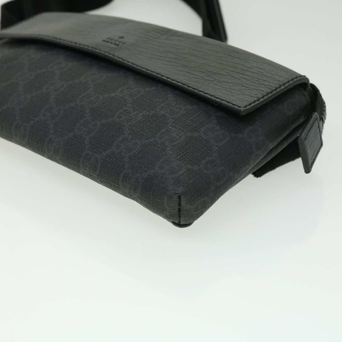GUCCI GG Canvas Waist Bag PVC Leather Black ki2372
