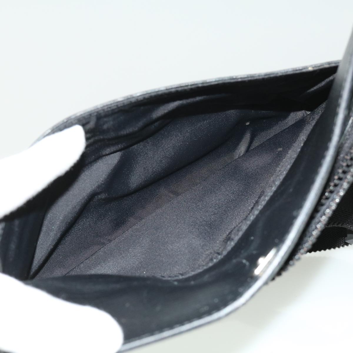 GUCCI GG Canvas Waist Bag PVC Leather Black ki2372