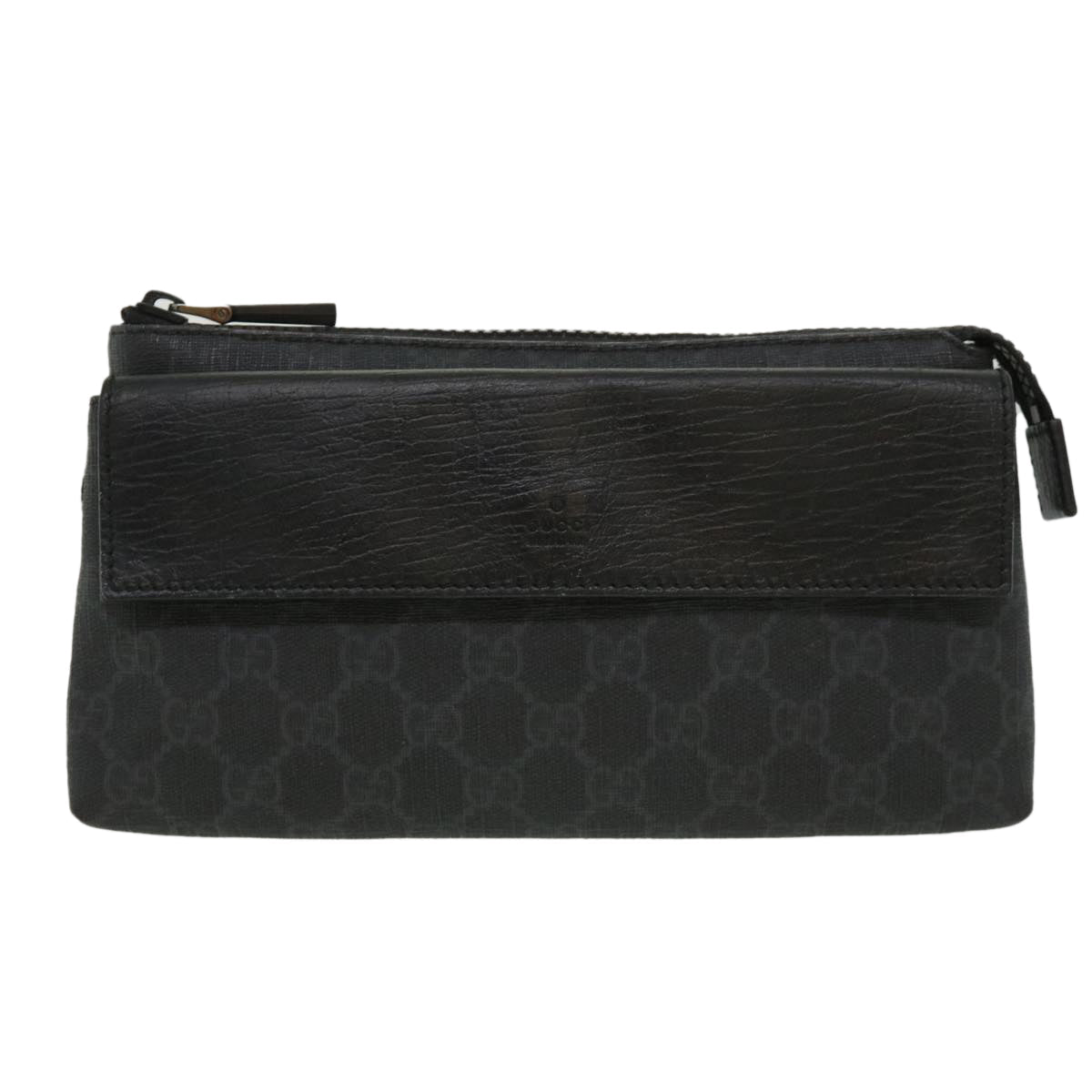 GUCCI GG Canvas Waist Bag PVC Leather Black ki2372
