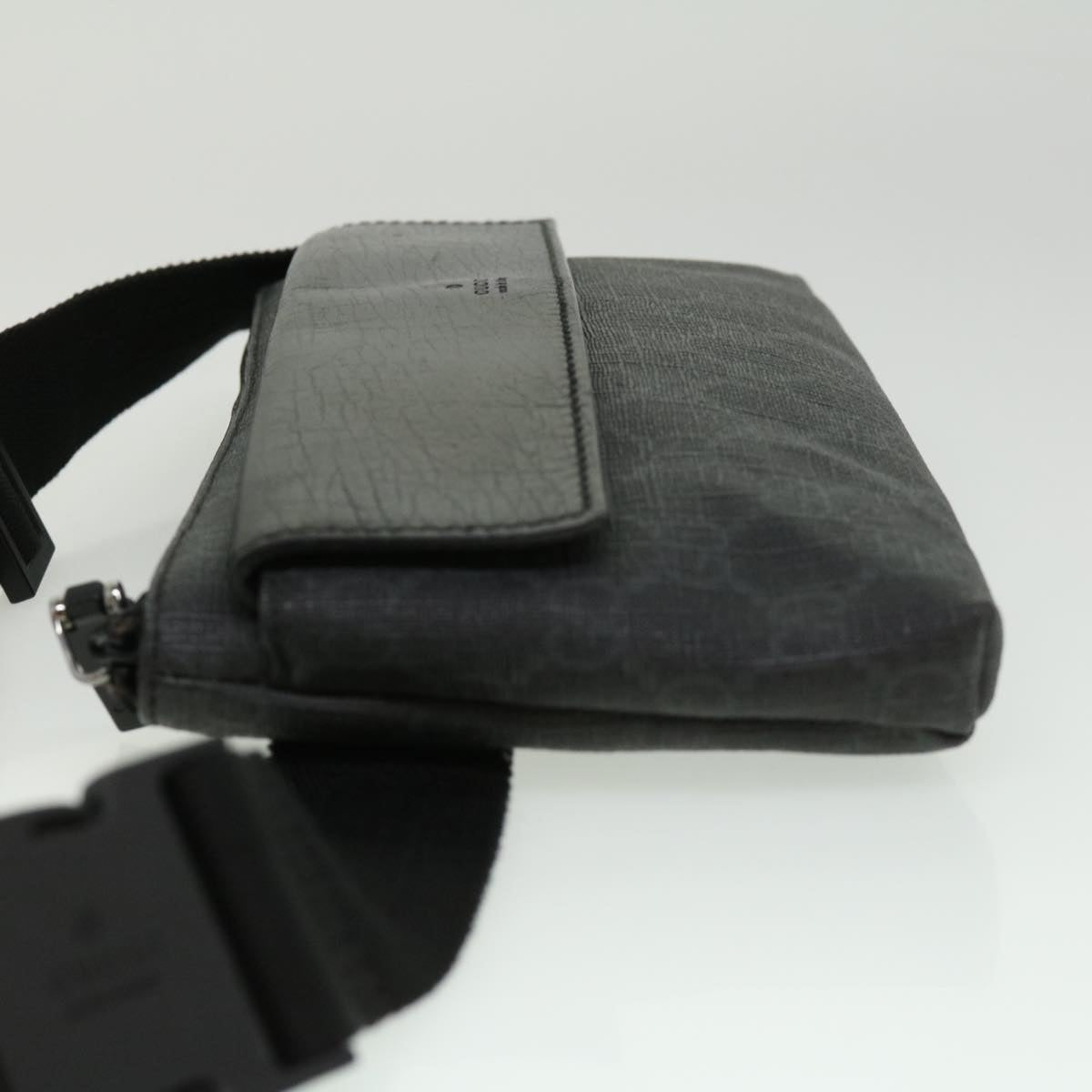 GUCCI GG Canvas Waist Bag PVC Leather Black ki2372
