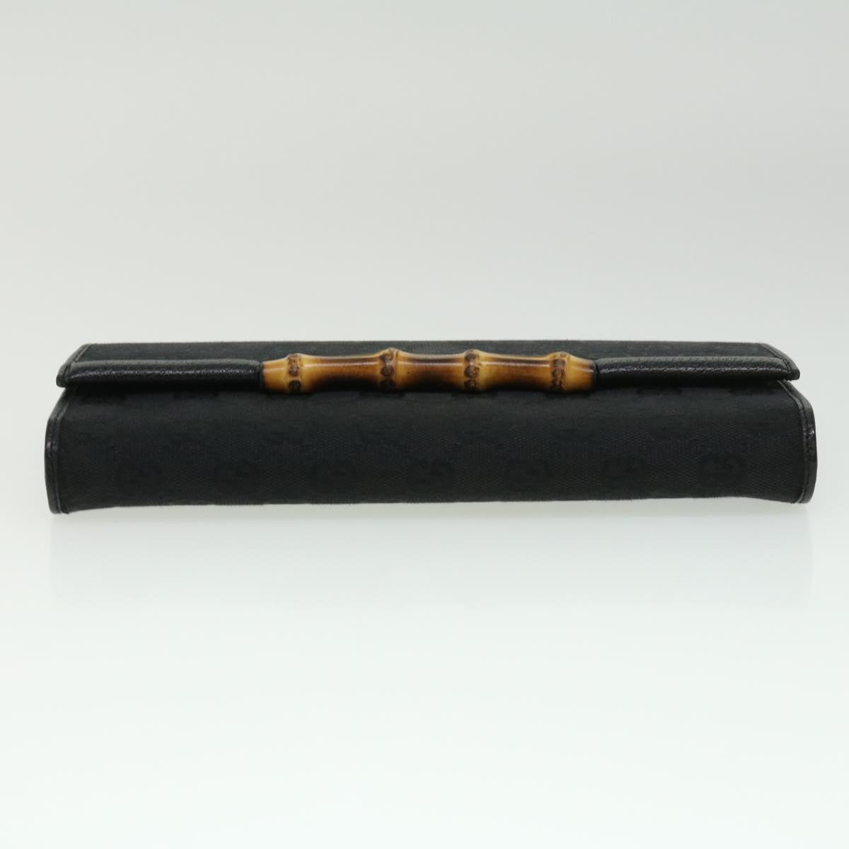 GUCCI GG Canvas Bamboo Shoulder Bag Black ki2375