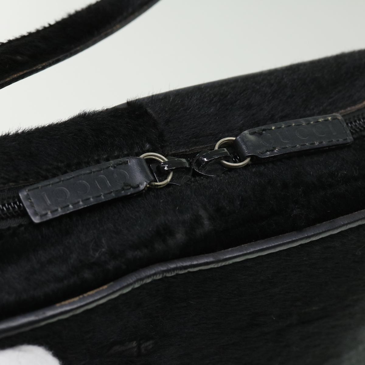 GUCCI Shoulder Bag Unborn Calf Skin Black ki2406