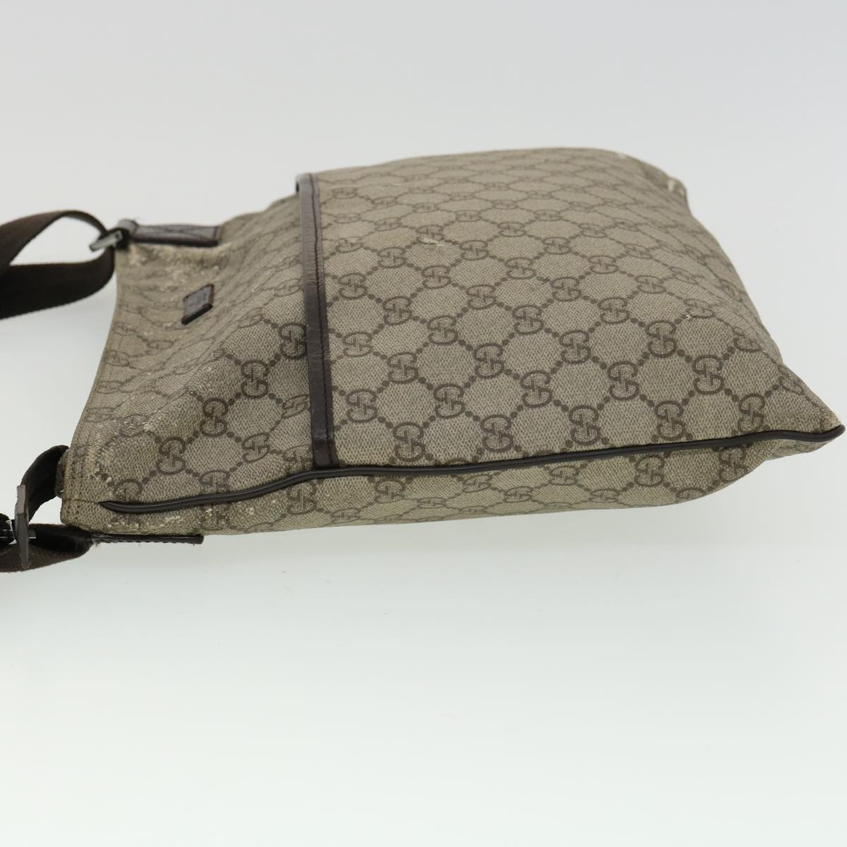 GUCCI GG Canvas Shoulder Bag PVC Leather Beige ki2436