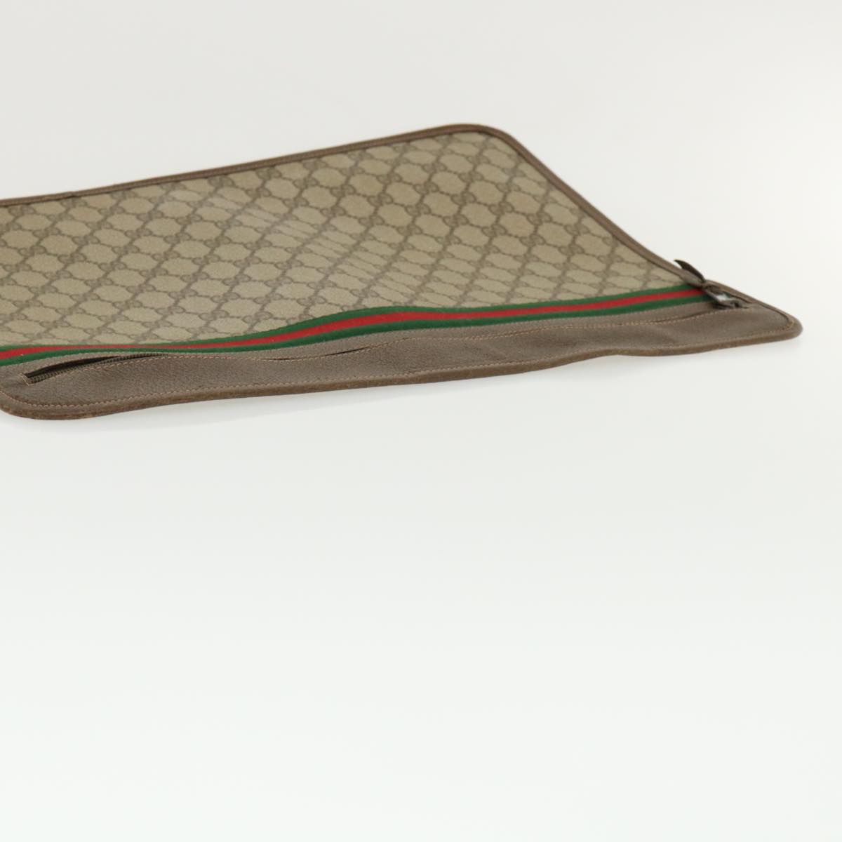 GUCCI GG Canvas Web Sherry Line Clutch Bag Beige Red Green ki2511