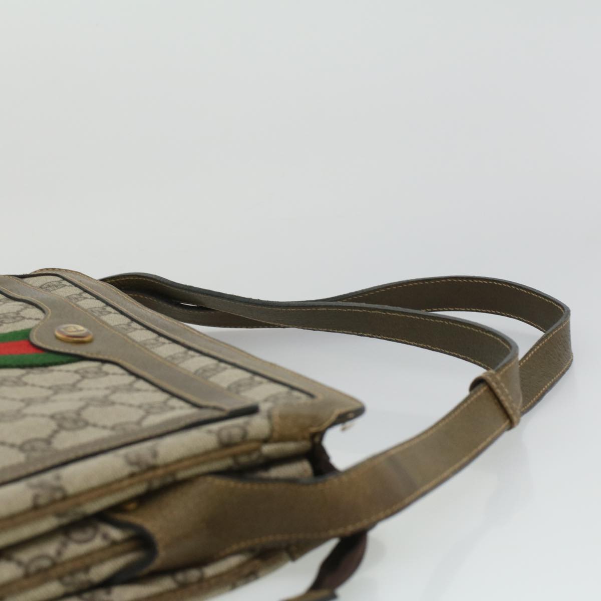 GUCCI GG Canvas Web Sherry Line Shoulder Bag Beige Red Green ki2512