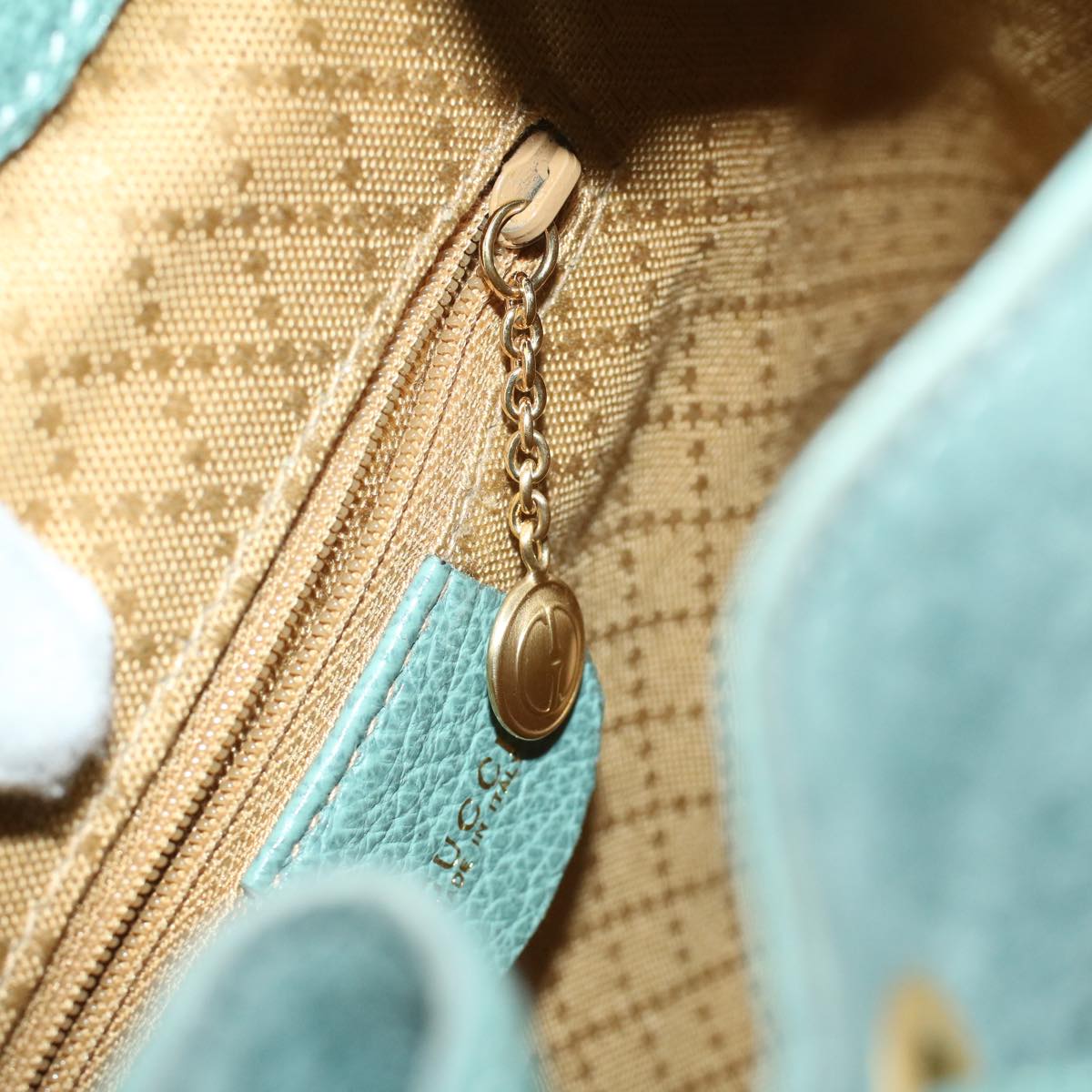 GUCCI Backpack Suede Light Blue ki2563