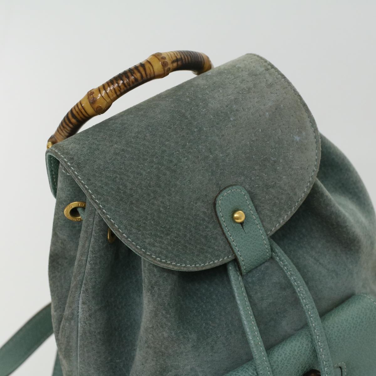 GUCCI Backpack Suede Light Blue ki2563