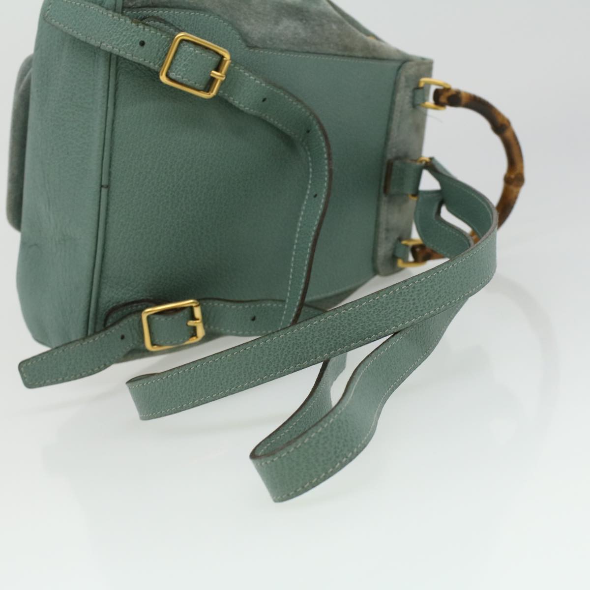 GUCCI Backpack Suede Light Blue ki2563