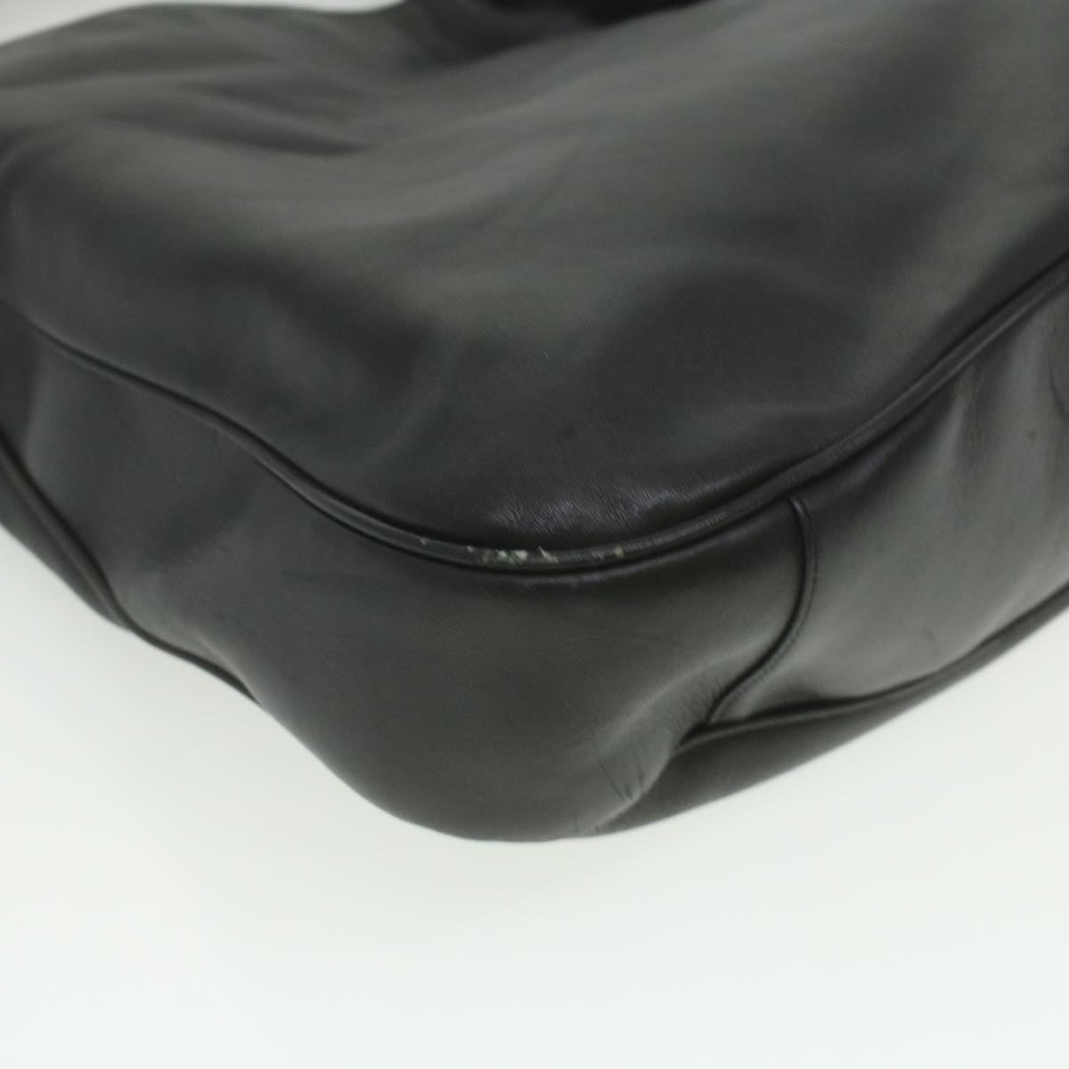 GUCCI Bamboo Shoulder Bag Leather 2way Black 001.1577.200047 ki2750