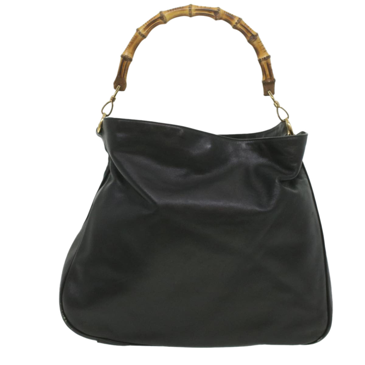 GUCCI Bamboo Shoulder Bag Leather 2way Black 001.1577.200047 ki2750