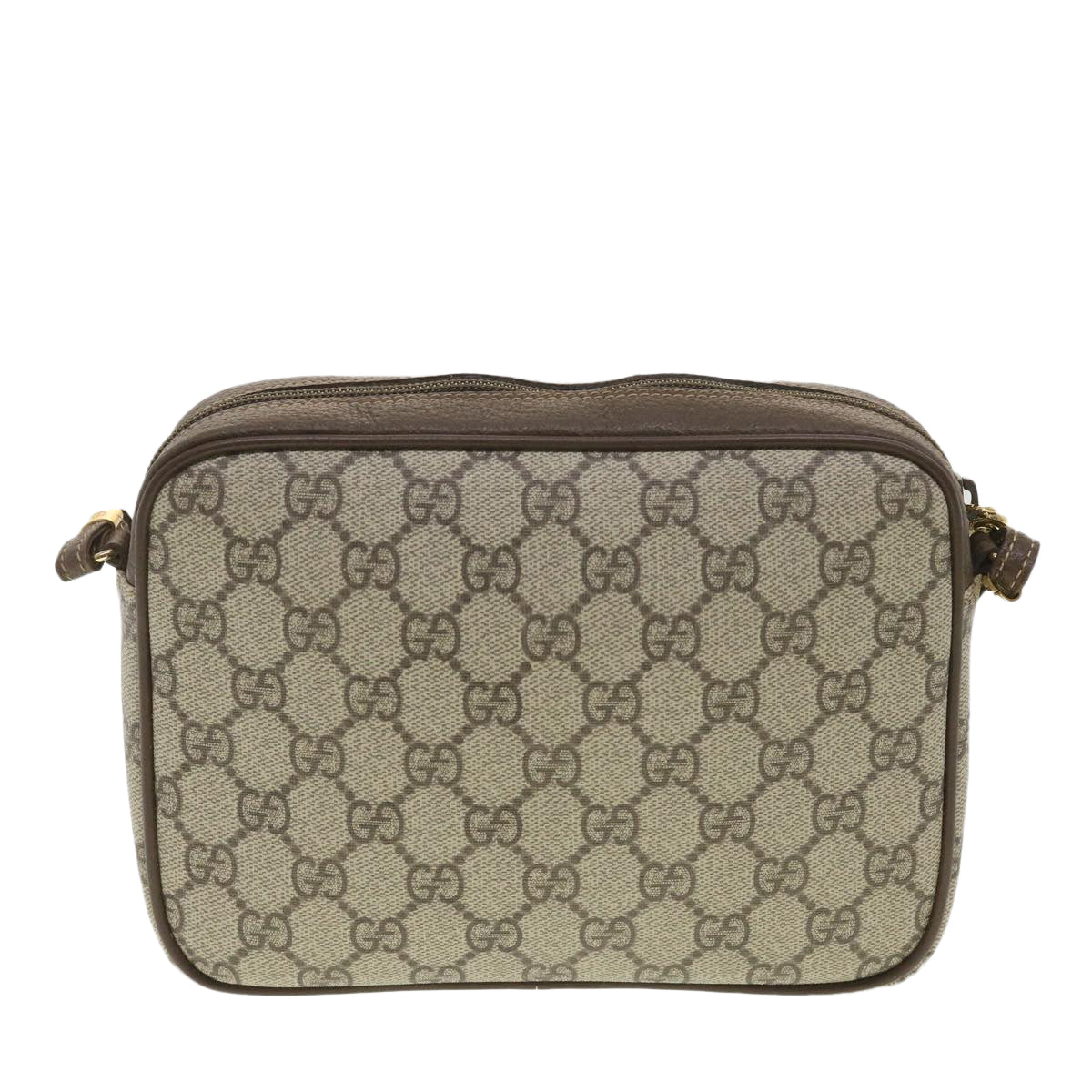 GUCCI GG Canvas Shoulder Bag PVC Leather Beige ki2776