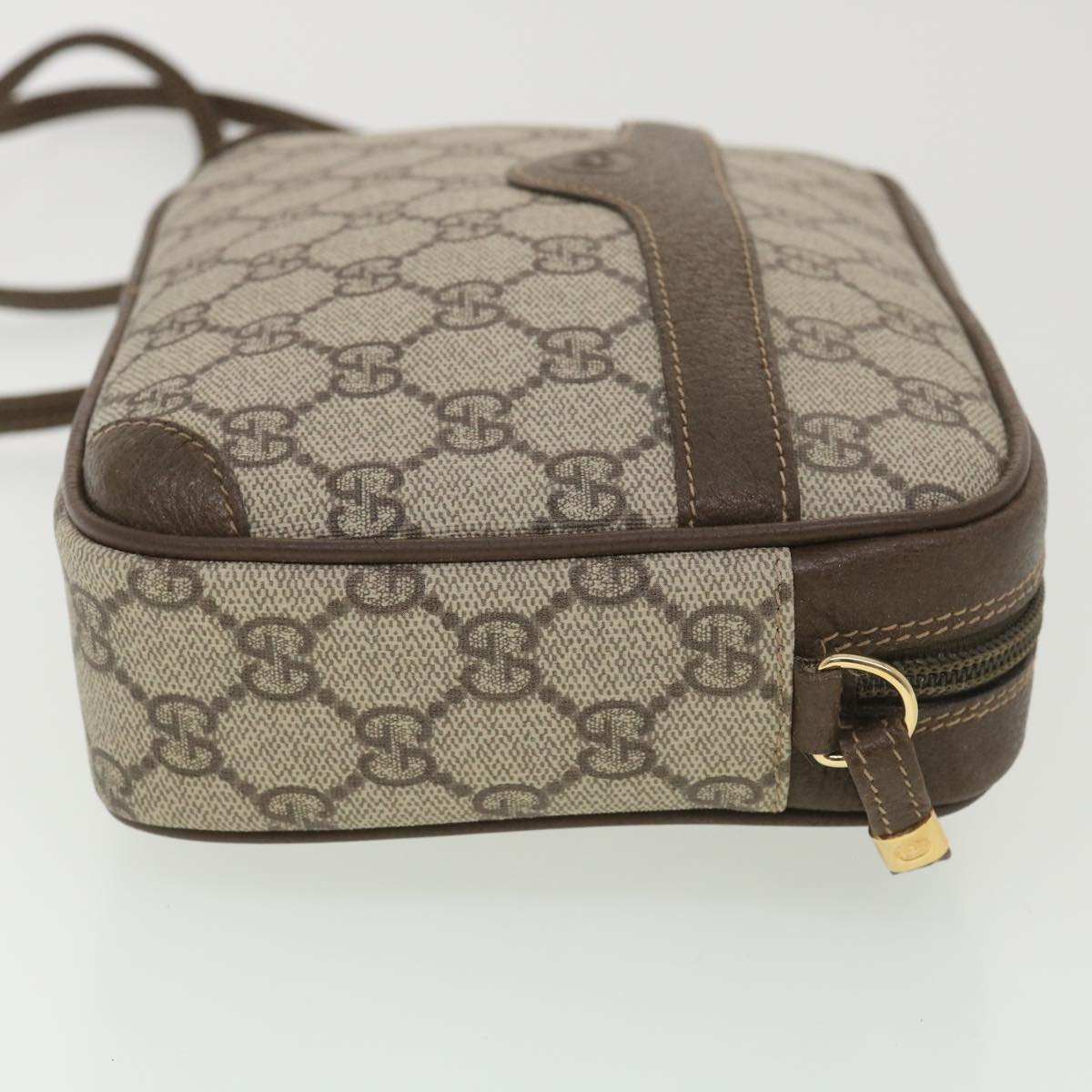 GUCCI GG Canvas Shoulder Bag PVC Leather Beige ki2776