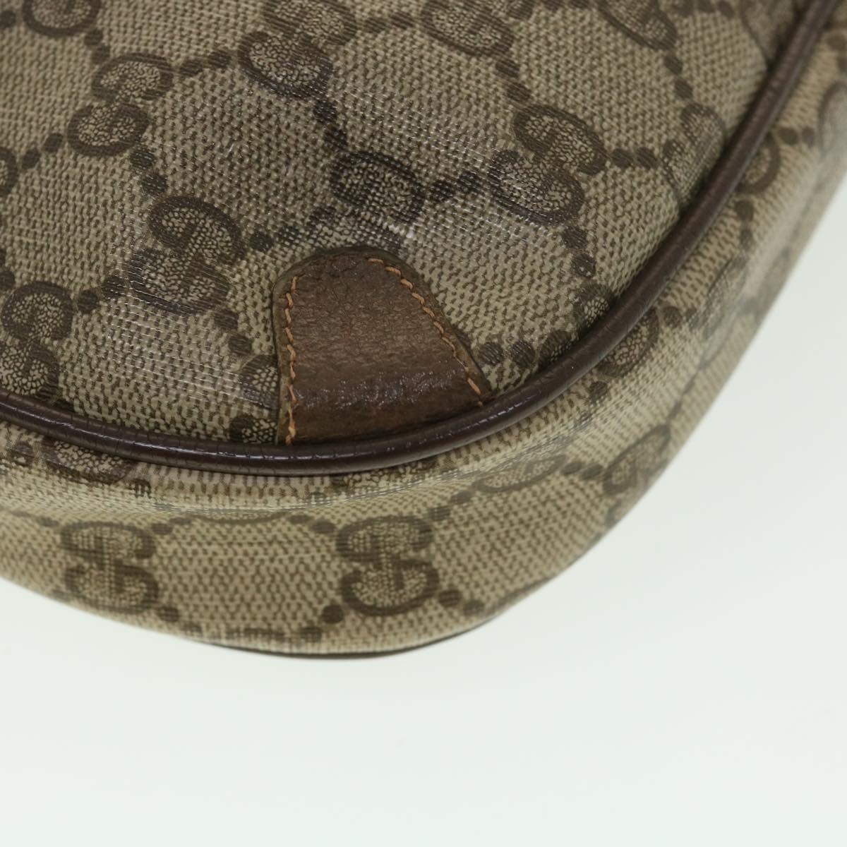 GUCCI GG Canvas Web Sherry Line Shoulder Bag PVC Leather Beige Green ki2800