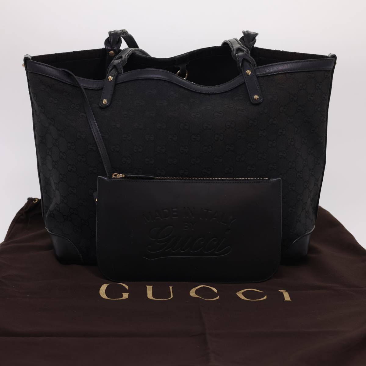 GUCCI GG Canvas Tote Bag Black 247209 ki2823