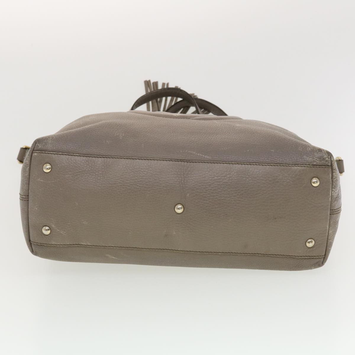 GUCCI Hand Bag Leather 2way Gray 282303 ki2849