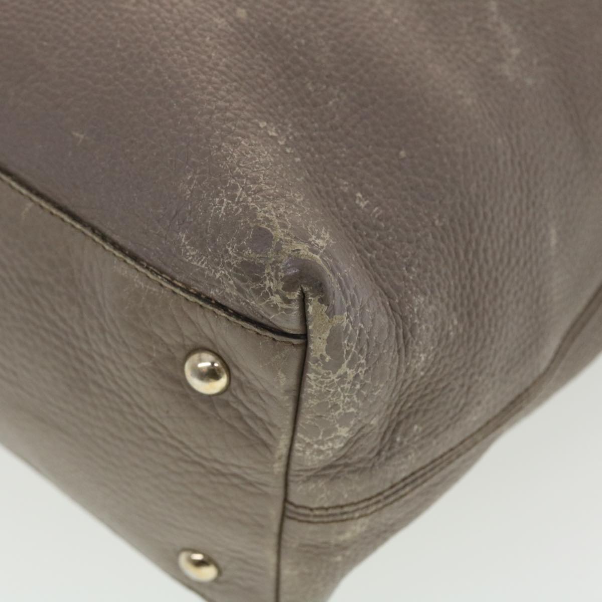 GUCCI Hand Bag Leather 2way Gray 282303 ki2849