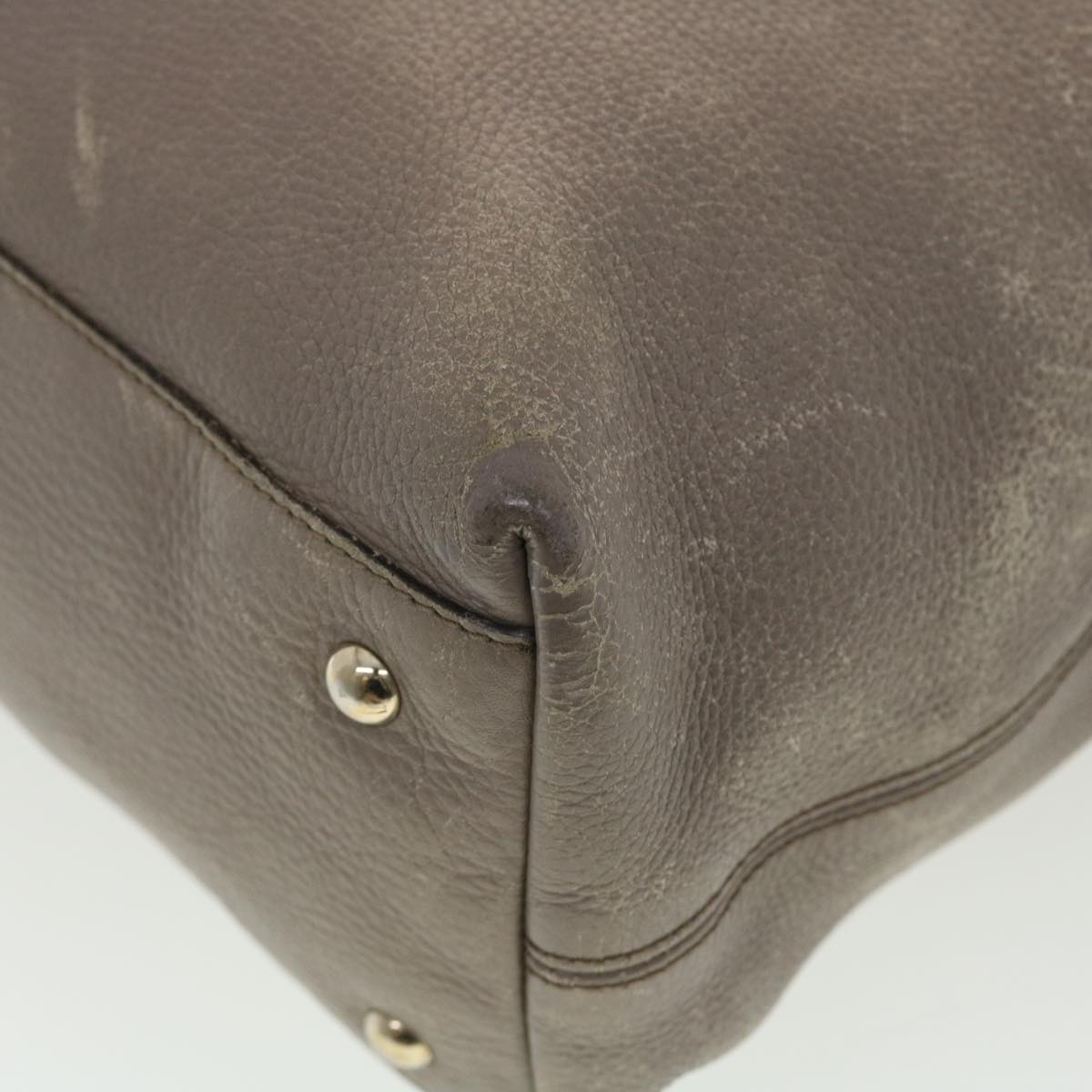 GUCCI Hand Bag Leather 2way Gray 282303 ki2849
