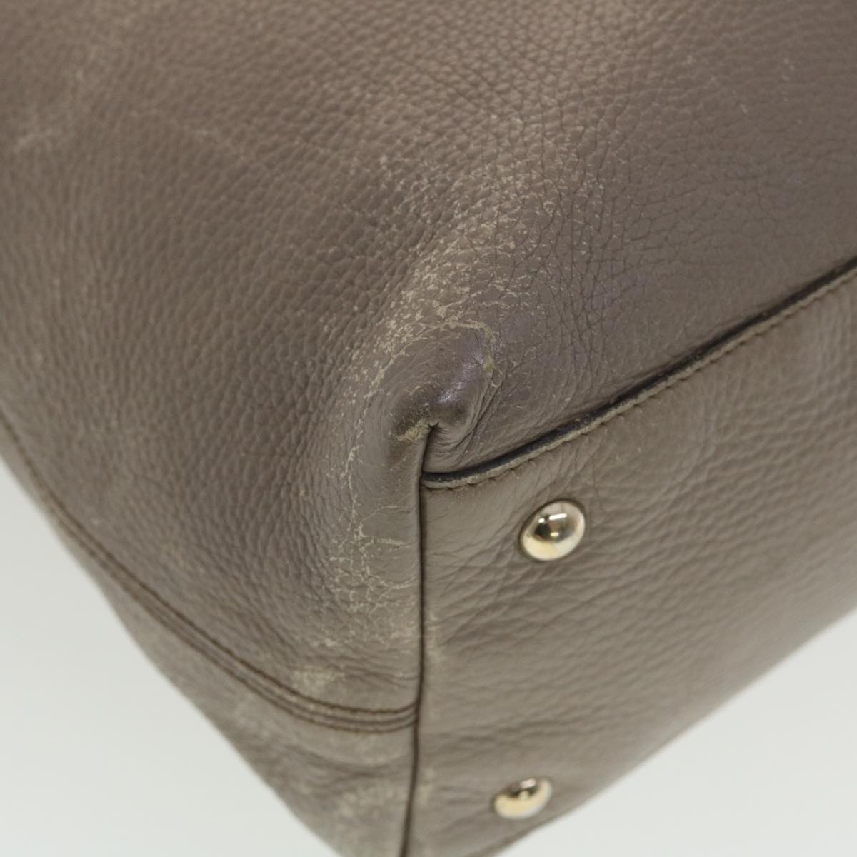 GUCCI Hand Bag Leather 2way Gray 282303 ki2849