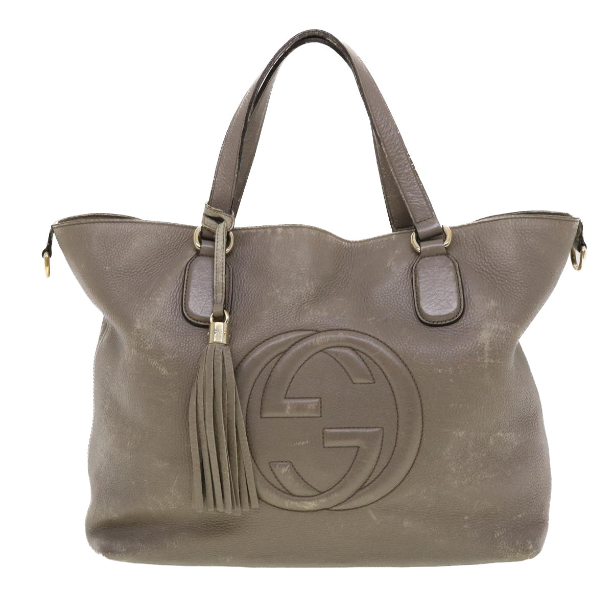 GUCCI Hand Bag Leather 2way Gray 282303 ki2849
