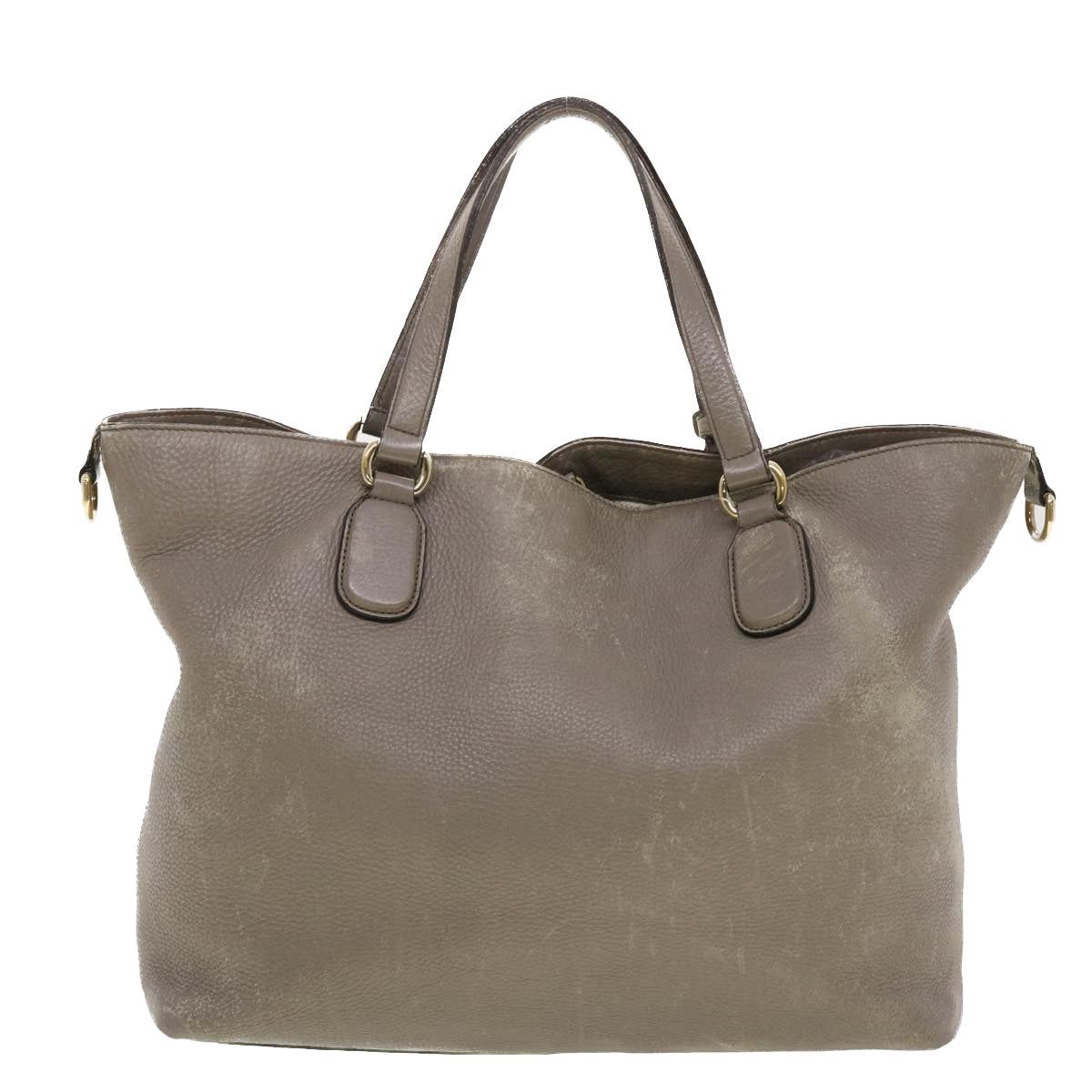GUCCI Hand Bag Leather 2way Gray 282303 ki2849