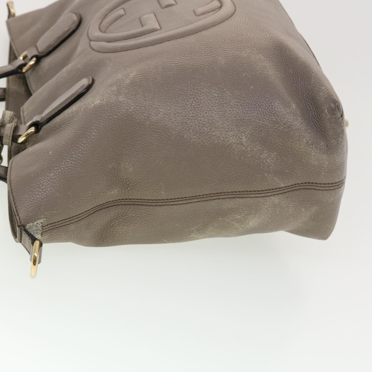 GUCCI Hand Bag Leather 2way Gray 282303 ki2849