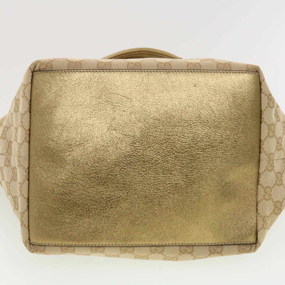 GUCCI GG Canvas Sherry Line Tote Bag Gold Pink 131230 ki2872