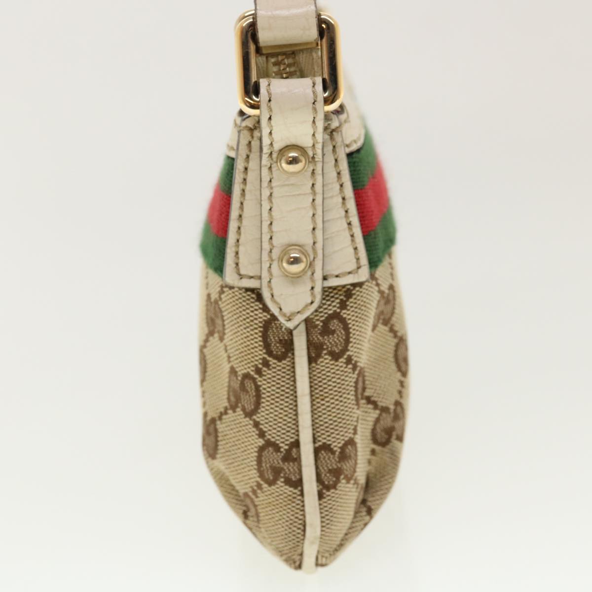 GUCCI GG Canvas Web Sherry Line Hand Pouch Beige Green Red 145970 ki2874
