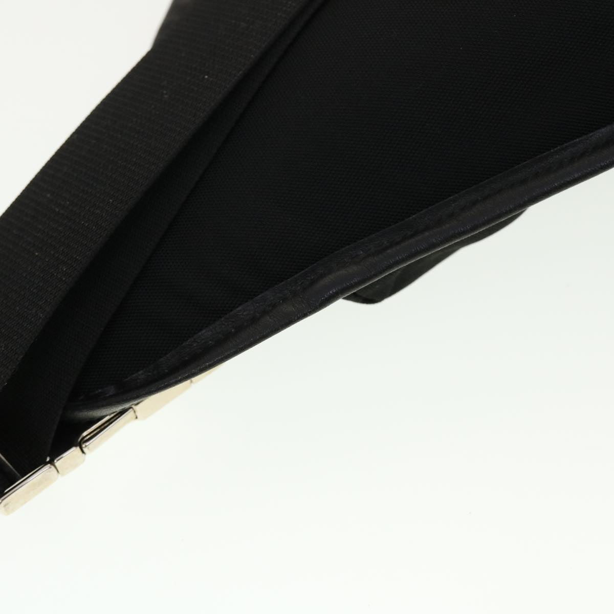GUCCI Waist Bag Nylon Leather Black ki2883