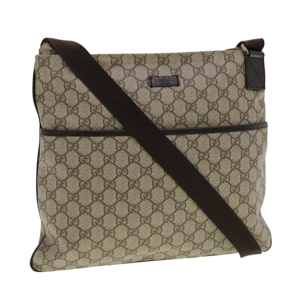 GUCCI GG Canvas Shoulder Bag PVC Leather Beige 141198 ki2884