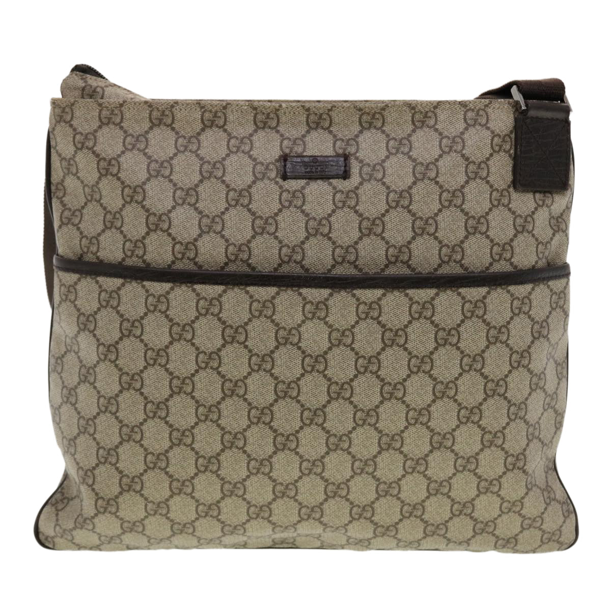 GUCCI GG Canvas Shoulder Bag PVC Leather Beige 141198 ki2884