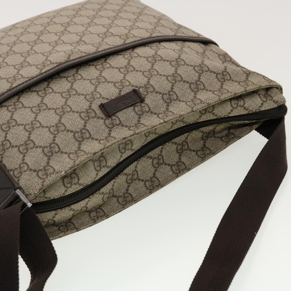 GUCCI GG Canvas Shoulder Bag PVC Leather Beige 141198 ki2884