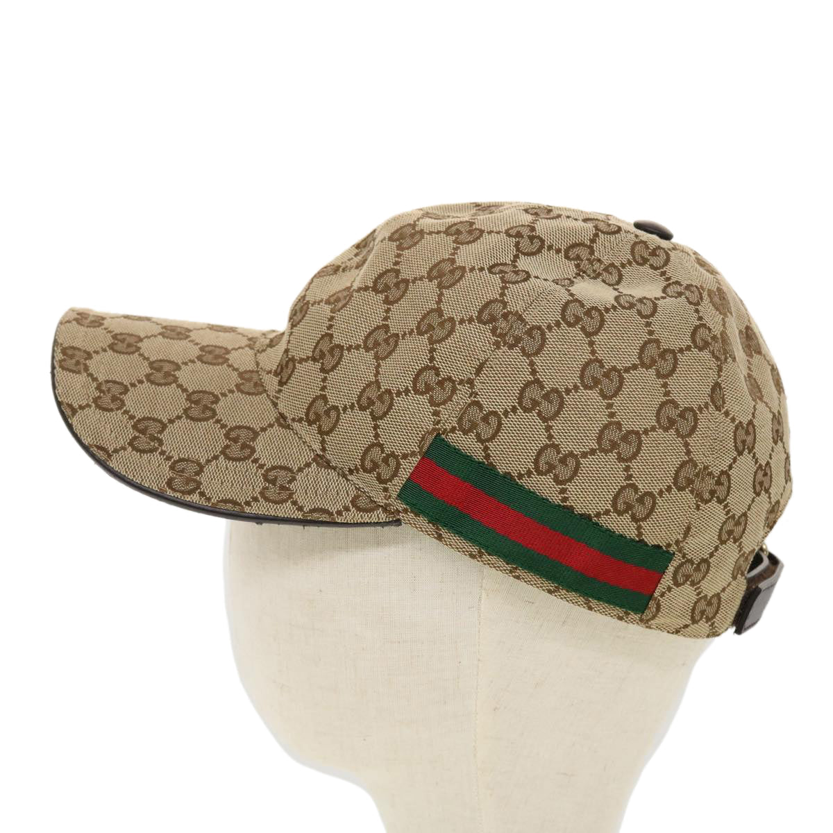 GUCCI GG Canvas Web Sherry Line Baseball Cap M 58 Beige 200035 ki2886