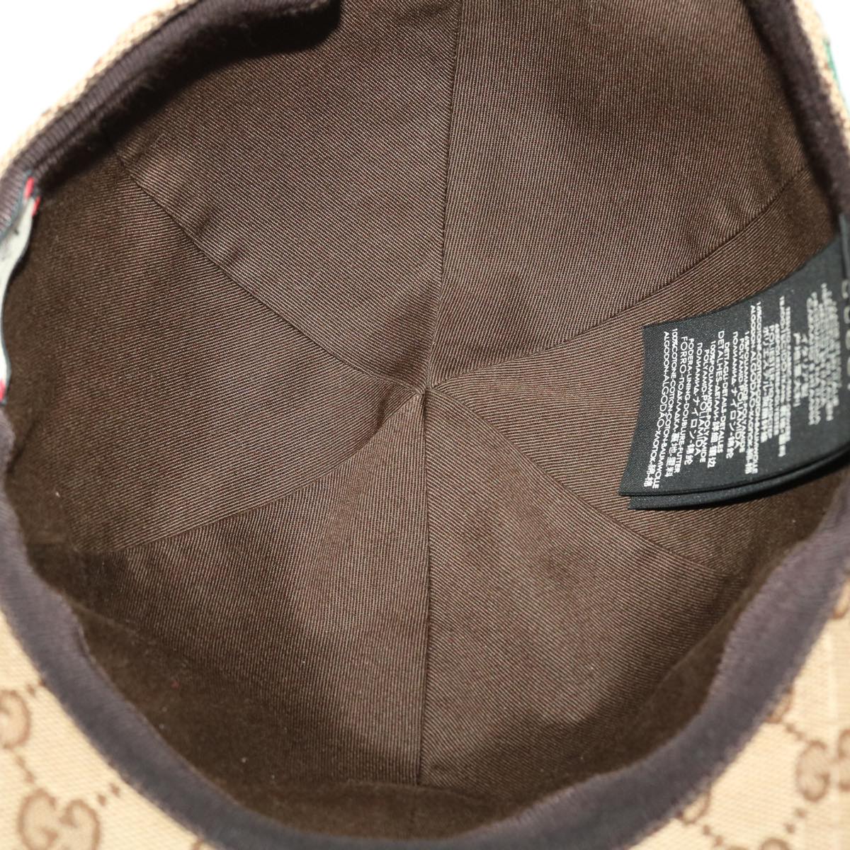 GUCCI GG Canvas Web Sherry Line Baseball Cap M 58 Beige 200035 ki2886