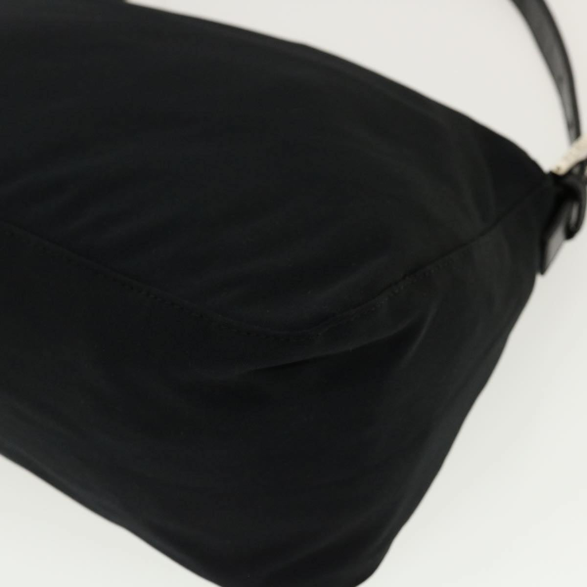 FENDI Mamma Baguette Shoulder Bag Nylon Black ki2894