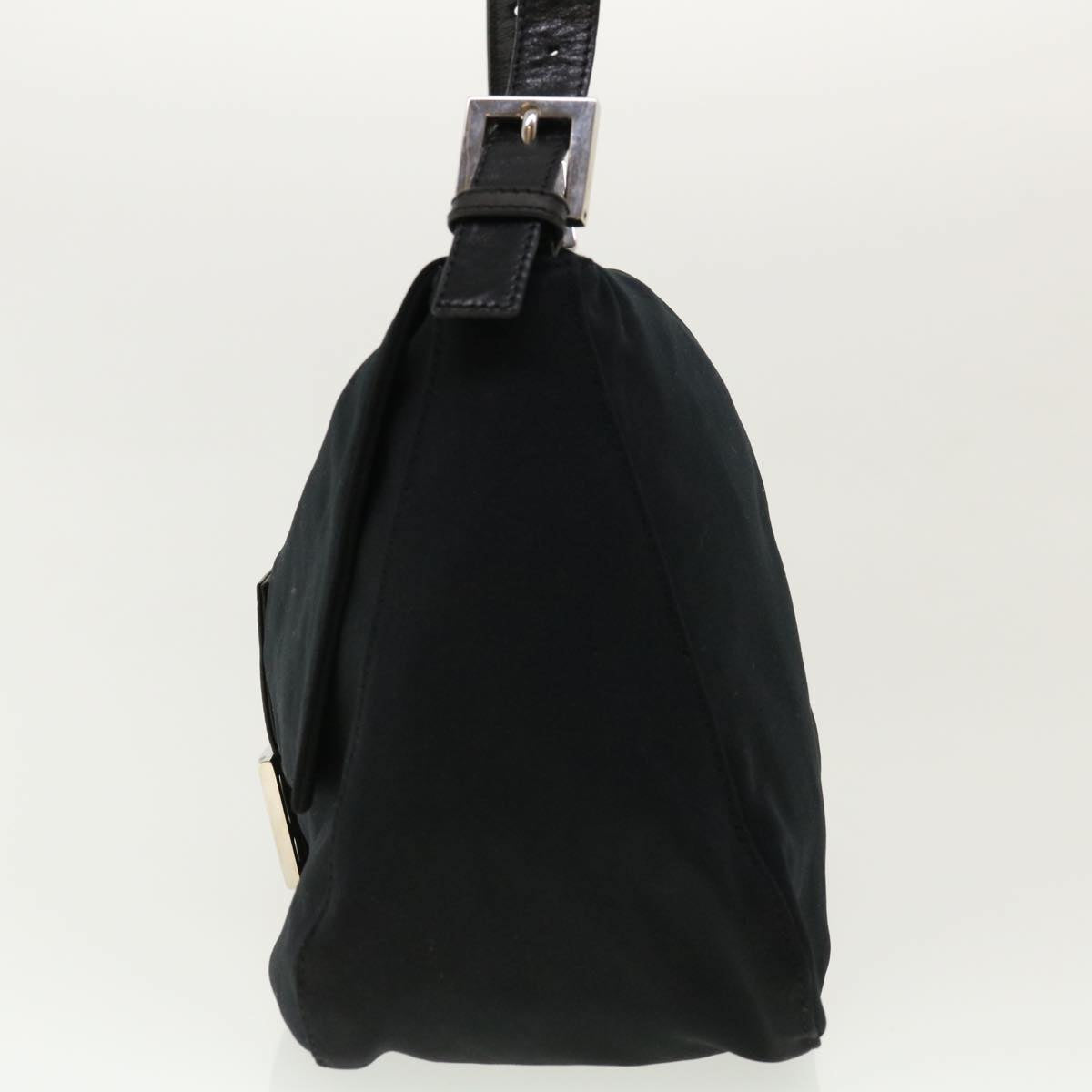 FENDI Mamma Baguette Shoulder Bag Nylon Black ki2894