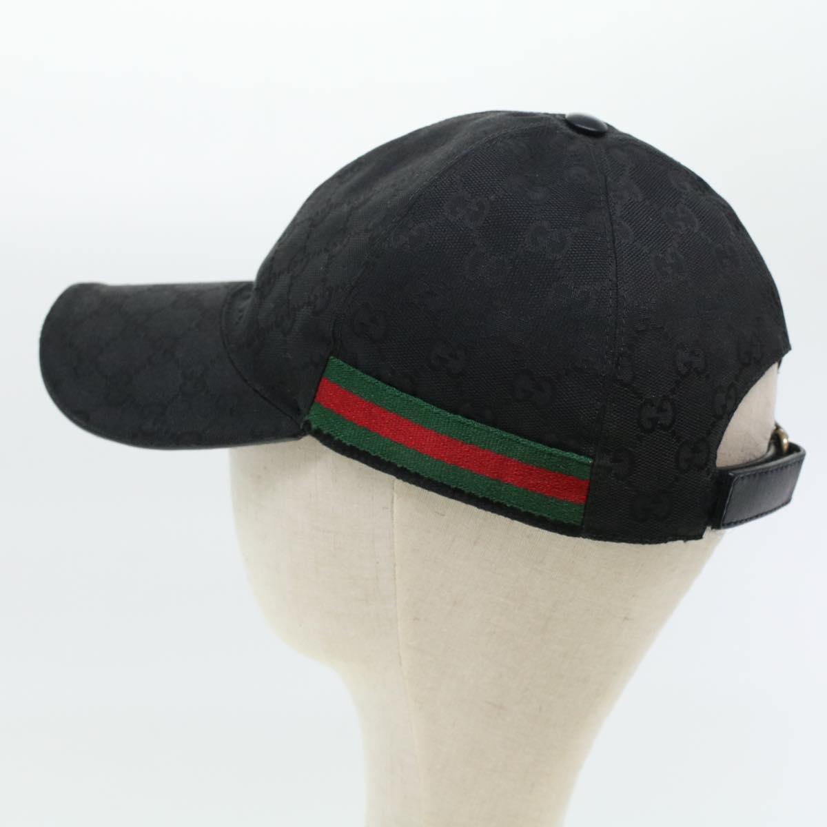 GUCCI GG Canvas Web Sherry Line Cap L Black Red Green 200035 ki2898