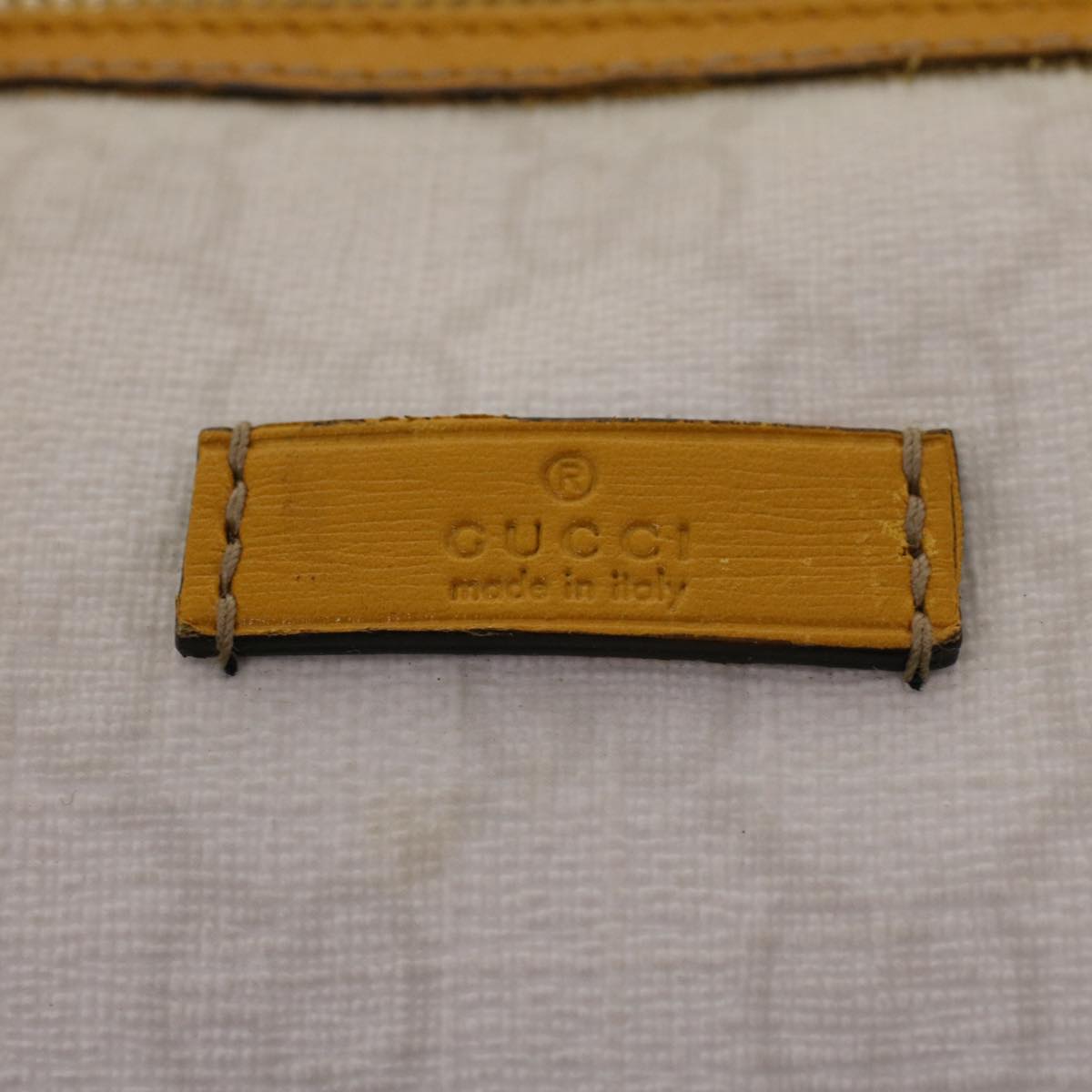GUCCI GG Canvas Boston Bag PVC Leather White Yellow 193603 ki2920