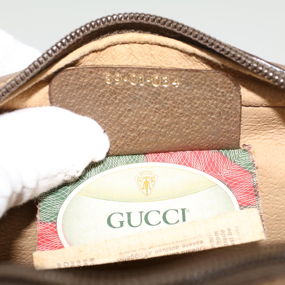 GUCCI GG Canvas Web Sherry Line Clutch Bag Beige Red Green 8901034 ki2937