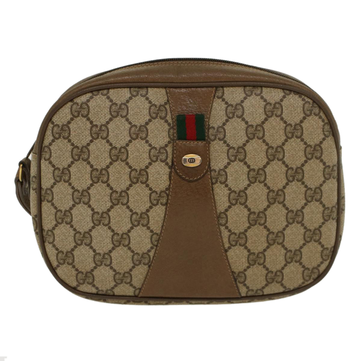 GUCCI GG Canvas Web Sherry Line Clutch Bag Beige Red Green 8901034 ki2937