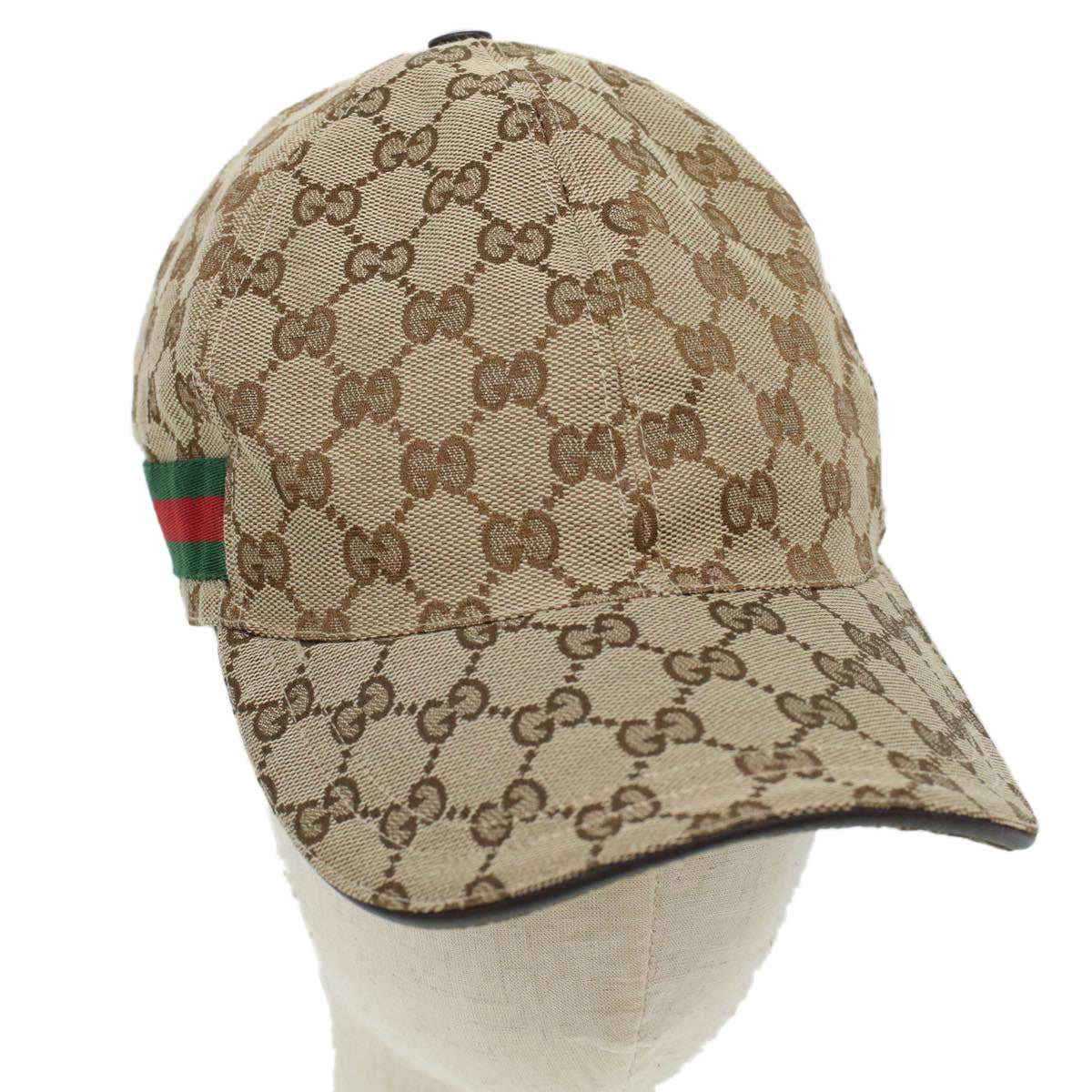 GUCCI GG Canvas Web Sherry Line Cap L Beige Red Green 200035 ki2942